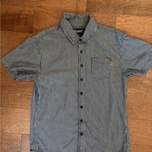 Men's Black and White Striped Shirt